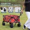 CAVINAS Utility Park Garden Wagon Cart, Shopping Cart Garden Cart with Wheels, Outdoor Picnic Wagon for Camping, Shopping - 4 of 4