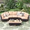 Maggift Patio Seating Sets, 7 Piece Outdoor Sectional Furniture Set with Cushions for Garden, Balcony, and Backyard, Beige, 23.8"*30"*30.7" - 3 of 4