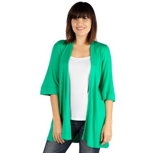 24seven Comfort Apparel Women's Open Front Cardigan - 1 of 4