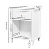 FONTOI Nightstands, Wood Nightstand with Drawer and Shelf for Kids' Room Bedroom Nursery, White, 14.96"*26.77"*19.68" - 2 of 4