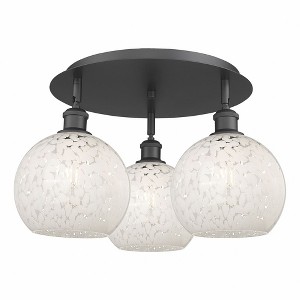 White Mouchette - 3 Light Flush Mount In Modern Style-11 Inches Tall and 19.75 Inches Wide - 1 of 1