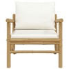 vidaXL Outdoor Garden Patio Chairs with Cream White Cushions - Durable, Lightweight, Bamboo - 4 of 4