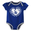 MLB Los Angeles Dodgers Infant Girls' 3pk Bodysuit - 4 of 4