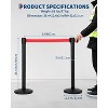 COZONY Crowd Control Stanchion Set with 1 Pcs Retractable Belt, Heavy Duty Queue Management System, Commercial Barrier Posts for Events in Black - 2 of 4