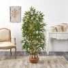 Nearly Natural 64-in Bamboo Tree with Natural Bamboo Trunks in Boho Chic Handmade Natural Planter with Tassels - 3 of 4