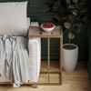 JIONJOY C-Shaped Sofa Table with Woven Metal Top - Farmhouse End Table for Living Room - 4 of 4