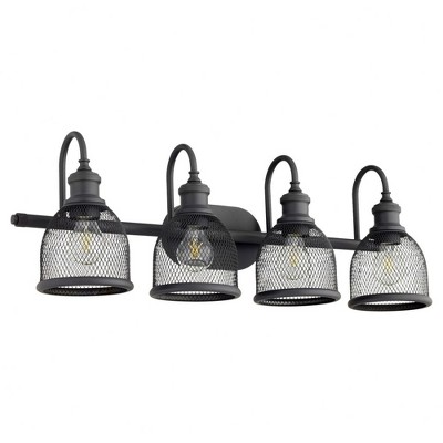 Quorum Lighting Omni 4-Light Noir Fan, 30.5 Width, 10.5 Height, 8 Depth