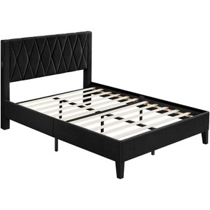 Yaheetech Upholstered Bed Frame with Built-In USB Ports - 1 of 4