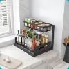 Attop Pull Out Cabinet Organizer 2 Tier Slide Out Sink Shelf  Under Sink Storage for Kitchen Bathroom Cabinet, White, 1 Pack - 2 of 4