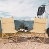 Costway 2 PCS Patio Folding Camping Chair Portable Fishing Bamboo Adjust Backrest W/ Bag - 2 of 4