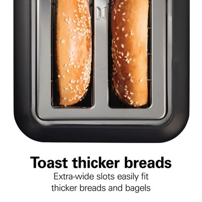 Matte Black and Stainless Steel 2-Slice Long Slot Toaster