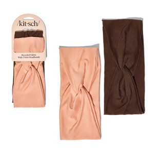 Kitsch-Mass Recycled Fabric Wide Twist Headbands Set- Rosewood - 2ct - 1 of 4