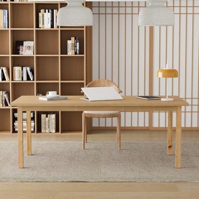 FUFU&GAGA Light - wood Simple Study Desk: Natural Style, Spacious & Practical, Sturdy Solid - wood