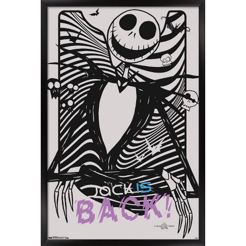 Disney Tim Burton's The Nightmare Before Christmas - Group Sketch Wall  Poster, 22.375 x 34, Framed 