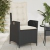 vidaXL Reclining Patio Chairs 2 pcs with Cushions Black Poly Rattan - 3 of 4
