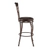 29.9" Circles Back Upholstery Swivel Seat Barstool Metal/Brown - Linon: Faux Leather, Foam Cushion, Fixed Height - 4 of 4