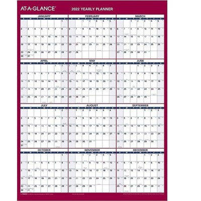AT-A-GLANCE 2022 16" x 12" Yearly Calendar Compact White PM330B-28-22