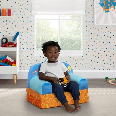 Blippi Blue and Orange Flip-Out Kids Chair with Spot Pattern