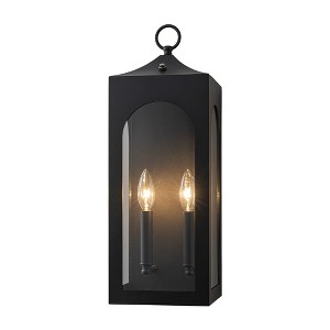 ALOADECOR Unique/Statement Outdoor Wall Light with Clear Glass Farmhouse Black Exterior Wall Sconce with Open Bottom Porch Light Fixture for Garage - 1 of 4