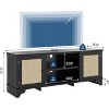 Farmhouse Rattan TV Cabinet, 70" Media Console,Boho Living Room Entertainment Center - 2 of 4
