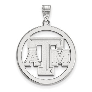 Black Bow Jewelry Sterling Silver Texas A&M Aggies NCAA Extra Large Pendant - 1 of 3