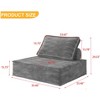 CAVINAS Modern Modular Sectional Single Sofa Couch,Modern Armless Floor Sofa with Removable Back Cushion,Single Square Sofa for Living Room,Gray - 4 of 4