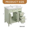 30" Bathroom Vanity with Ceramic Sink, Modern Storage Cabinet with Soft-Close Doors, Deep Drawer & Standard Drawer - Leovsnove - 4 of 4