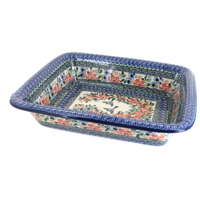 Blue Rose Polish Pottery Maria Medium Rectangular Baker