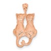 Black Bow Jewelry 14k Rose Gold Polished and Textured Double Cat Pendant - 3 of 4