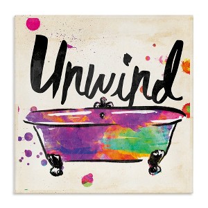Stupell Industries Unwind Rainbow Colors Icon Bath, 17" x 17" - 1 of 4