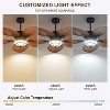 52" Waterproof Outdoor Palm Leaf Ceiling Fans with Lights and Remote,Wet Rated Tropical Ceiling Fans for Patios Porch Gazebo Pergola - 3 of 4