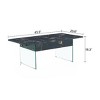 FONTOI Multifunctional Lift Top Coffee Tables with Marble Pattern&Glass Legs&Non-Slip Feet for Living Room Bedroom Office, Black, 23.6"*16.3"*43.4" - 3 of 4