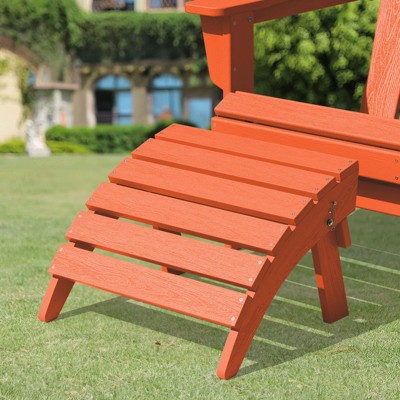 Hyleory HDPE Foldable Outdoor Folding Ottoman Patio Footrest for Adirondack Chairs