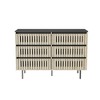 Resenkos 6 Drawers Dresser, Wide Modern Chest of Drawers with Metal Legs, Drawer Organizer for Bedroom, Natural Oak Brown - 2 of 4