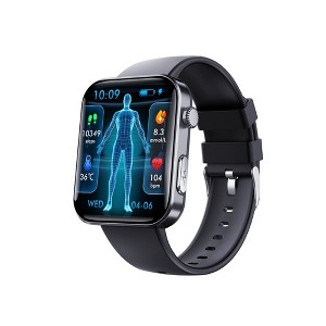 HONGGE Smart Watch with ECG, Uric Acid & Blood Health Monitoring, 1.85" HD Touchscreen, Bluetooth Calling, Bonus Leather Strap - 1 of 4