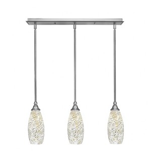 Toltec Lighting Any 3 - Light Chandelier in  Brushed Nickel with 5.5" Natural Fusion Shade - 1 of 1