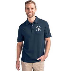 New York Yankees Cutter & Buck Advantage Eco Tri-Blend Pique Mens Big and Tall Polo - 1 of 1