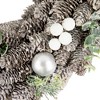 Northlight White Berry and Pinecone Foliage Christmas Ornament Wreath, 12.5-Inch, Unlit - 3 of 3