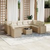 vidaXL 10 Piece Patio Sofa Set with Cushions Beige and Cream Poly Rattan - With Table - 2 of 4