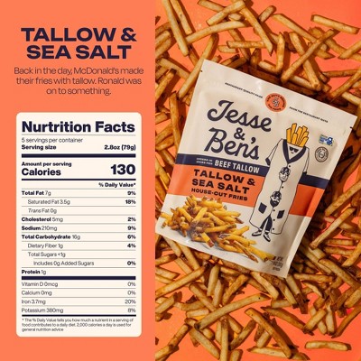 Jesse & Ben's Tallow & Sea Salt House-Cut Fries - 14oz