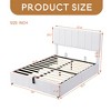 Lift-up Upholstered Platform Bed with Storage, Full-Size Bed Frame with Hydraulic System and Vertical Channel Headboard - Leovsnove - 3 of 4
