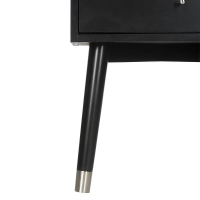 Lyla Black/Silver Transitional 2-Drawer Nightstand