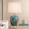 360 Lighting Devan Modern Table Lamp 24 1/2" High Blue Ceramic with Table Top Dimmer LED Nightligh White Shade for Bedroom Living Room Nightstand Home - 2 of 4