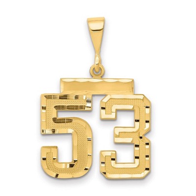 Black Bow Jewelry 14K Yellow Gold, Varsity Collection, Medium D/C Pendant Number 53