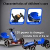 TopComfy Baby Walkers Kids Go Kart Folding Design Outdoor Ride On Toy Adjustable Seat Four Non Slip Wheels for Boys And Girls, Blue, 34.2"*13"*8.8" - 3 of 4