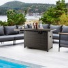 Tangkula Propane Gas Fire Pit Table 52 Inch Propane Fire Pit w/ Wind Guard 50,000 BTU Heat Output Brown - 3 of 4