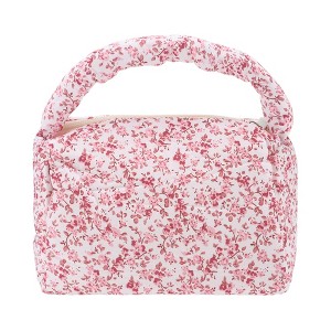 Unique Bargains Women's Floral Handheld Travel Makeup Bag 1 Pc - 1 of 3