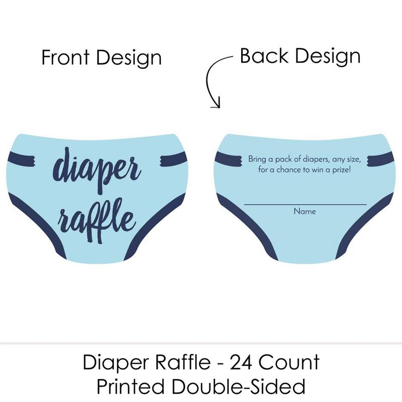 Big Dot of Happiness Baby Boy - Diaper Shaped Raffle Ticket Inserts - Blue Baby Shower Activities - Diaper Raffle Game - Set of 24, 2 of 5