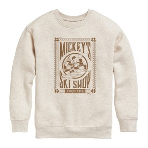 Boys' - Disney - Mickeys Ski Shop Graphic Long Sleeve Fleece Sweatshirt - 1 of 4