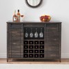Wine Bar Cabinet,47" Farmhouse Coffee Bar Cabinet with Sliding Barn Door, Buffet Sideboard Cabinet with 16 Bottle Wine Rack - 3 of 4